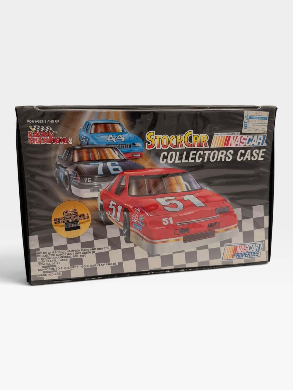 Racing Champions 1990 NASCAR Stock Car Collector's Case with 4 Die-Cast Cars